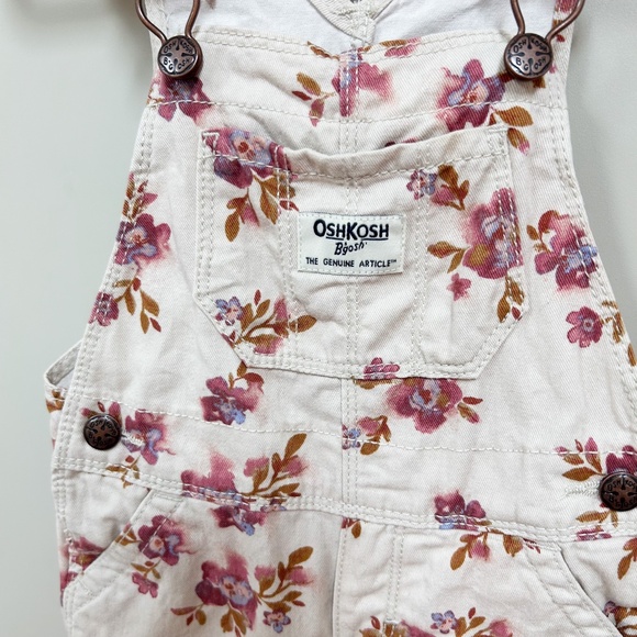 OSH KOSH B’GOSH flowers cream pink water color overalls - 18months - Picture 4 of 10